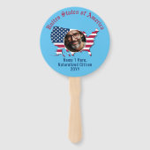 Gepersonaliseerd USA Vlaggenkaart Amerikaanse burg Handwaaier (Voorkant)