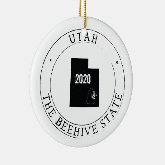Gepersonaliseerd Utah-Ornament Keramisch Ornament (Rechts)