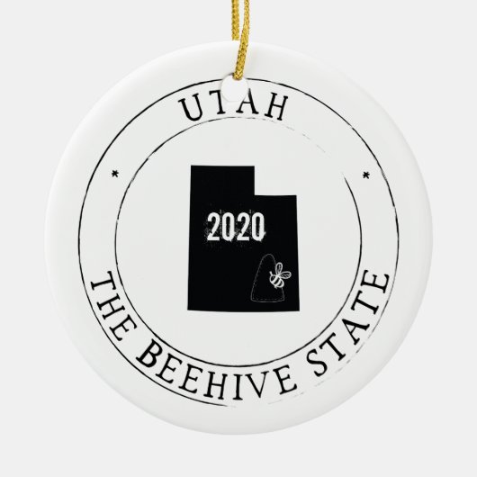 Gepersonaliseerd Utah-Ornament Keramisch Ornament (Voorkant)