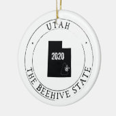 Gepersonaliseerd Utah-Ornament Keramisch Ornament (Links)