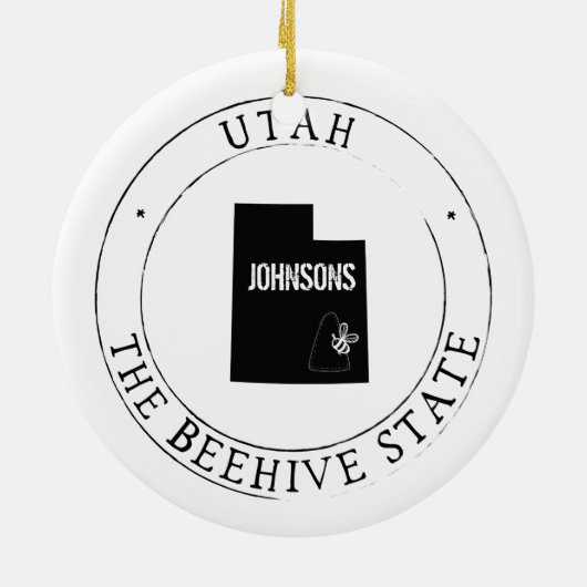Gepersonaliseerd Utah-Ornament Keramisch Ornament (Achterkant)