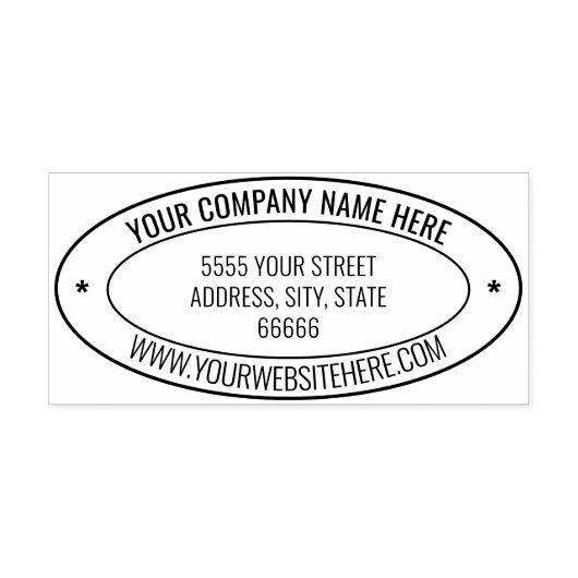Gepersonaliseerd uw adres Ovaal zelfinkkend stempe Zelfinktende Stempel (Design)