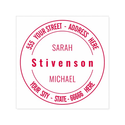 Gepersonaliseerd uw adres Rond Zelfinkkend stempel (Design)