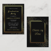 Gepersonaliseerd uw Afstuderen - Black Gold Notitiekaartje (Voorkant / Achterkant)