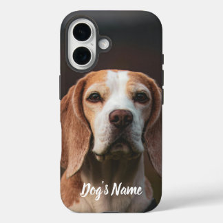 Gepersonaliseerd uw Beagle Dog Foto & Naam iPhone 16 Hoesje