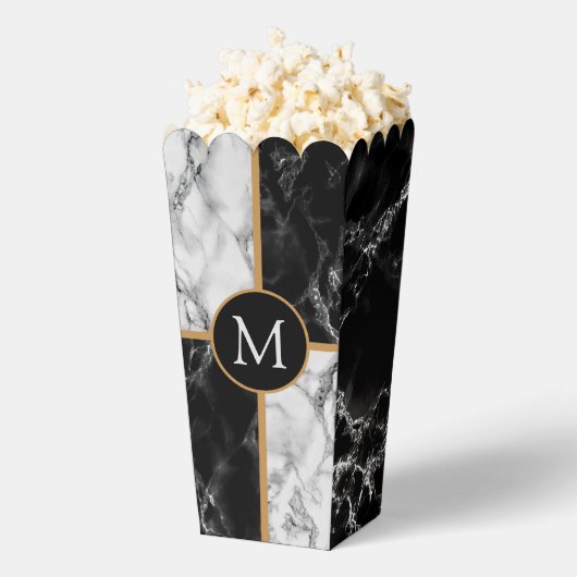 Gepersonaliseerd uw brief Popcorn Box Marble Desig Bedankdoosjes (Popped)