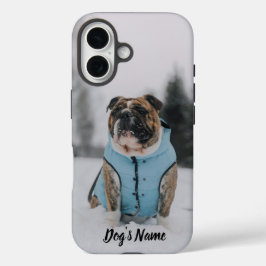 Gepersonaliseerd uw Bulldog Foto & Naam iPhone 16 Hoesje