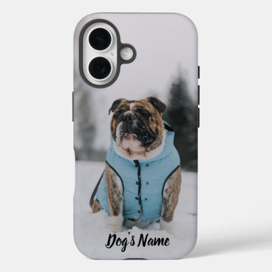 Gepersonaliseerd uw Bulldog Foto & Naam Case-Mate iPhone Case (Achterkant)