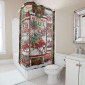 Gepersonaliseerd uw dag Vrolijk en helder, Kerstmi Douchegordijn (In situ)