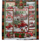 Gepersonaliseerd uw dag Vrolijk en helder, Kerstmi Douchegordijn (Voorkant)