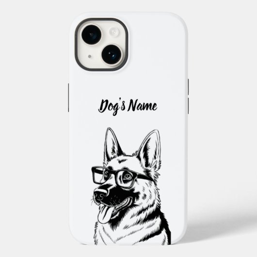 Gepersonaliseerd uw Duitse Herder Hond Foto & Naam Case-Mate iPhone Case (Achterkant)