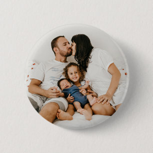 Gepersonaliseerd uw eigen familiefoto gepersonalis ronde button 5,7 cm