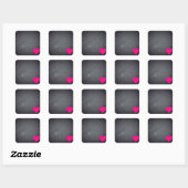 Gepersonaliseerd Uw Eigen Zwart Chalkboard Roze Ha Vierkante Sticker (Vel)