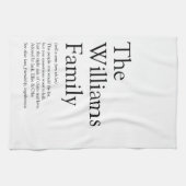 Gepersonaliseerd uw familie definitie theedoek (Horizontaal)