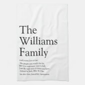 Gepersonaliseerd uw familie definitie theedoek (Verticaal)