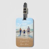 Gepersonaliseerd uw foto Bagagelabel met tekstnaam (Voorkant (verticaal))