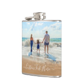 Gepersonaliseerd Uw Foto Fles Aangepaste Tekst Heupfles (Links)