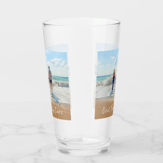 Gepersonaliseerd uw foto glas cadeau met tekst (Rechts)