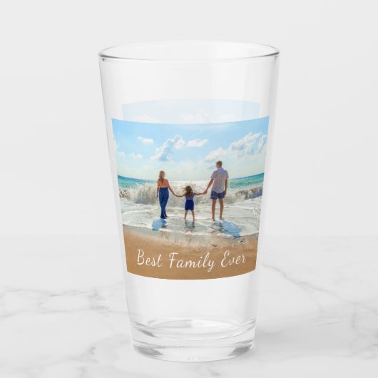 Gepersonaliseerd uw foto glas cadeau met tekst (Voorkant)