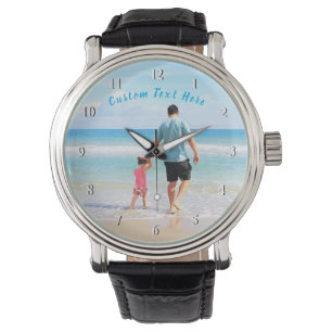 Gepersonaliseerd uw foto horloge cadeau en aangepa