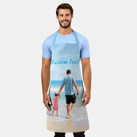 Gepersonaliseerd uw foto Schort met aangepaste tek (Gedragen)