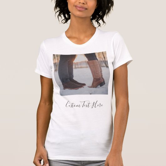 Gepersonaliseerd uw foto T-shirt met aangepaste te (Voorkant)