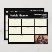 Gepersonaliseerd uw foto-weekblad zwart (Voorkant / Achterkant)