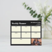 Gepersonaliseerd uw foto-weekblad zwart (Staand voorkant)