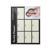 Gepersonaliseerd uw foto-weekblad zwart notitieblok (Linkerzijde)