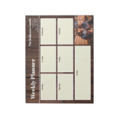 Gepersonaliseerd uw foto Weekly Planner Rustic Woo Notitieblok (Linkerzijde)