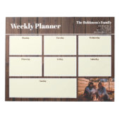 Gepersonaliseerd uw foto Weekly Planner Rustic Woo Notitieblok (Voorkant)