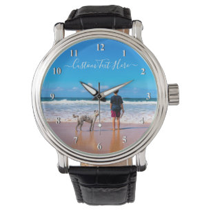 Gepersonaliseerd uw fotohorloge met aangepaste tek horloge