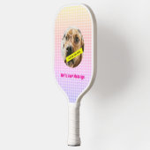 Gepersonaliseerd uw hond fotobericht PInk Pickleball Paddle (Links)