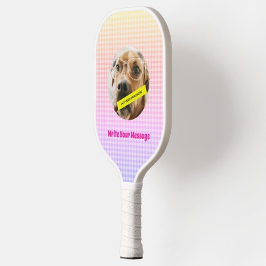 Gepersonaliseerd uw hond fotobericht PInk Pickleball Paddle (Links)