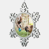 Gepersonaliseerd Uw Huisdier Hond Kat Foto Afbeeld Tin Sneeuwvlok Ornament (Rechts)