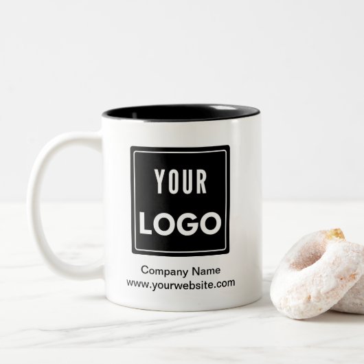 Gepersonaliseerd uw Logo Business Tweekleurige Koffiemok (Met donut)