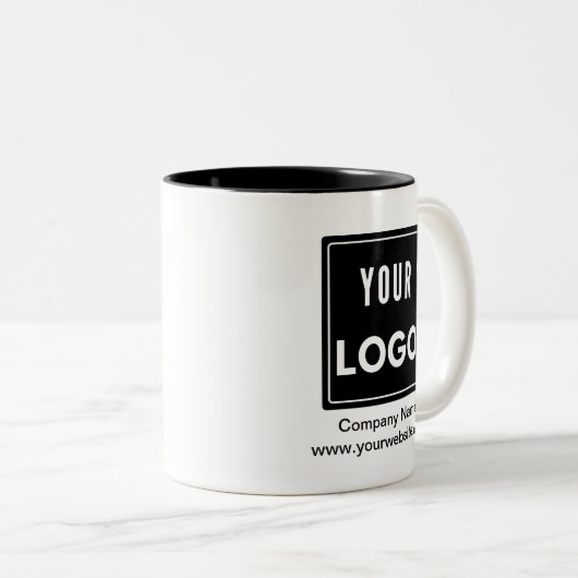 Gepersonaliseerd uw Logo Business Tweekleurige Koffiemok (Voorkant rechts)