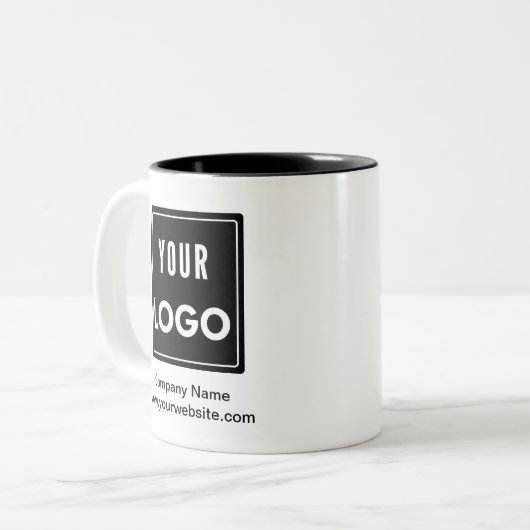 Gepersonaliseerd uw Logo Business Tweekleurige Koffiemok (Voorkant links)