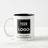 Gepersonaliseerd uw Logo Business Tweekleurige Koffiemok (Links)
