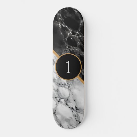 Gepersonaliseerd Uw Nummer Skateboard Marble Stone (Voorkant)