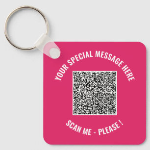 Gepersonaliseerd Uw QR-code Aangepaste tekst sleut Sleutelhanger