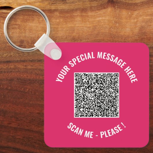 Gepersonaliseerd Uw QR-code Aangepaste tekst sleut Sleutelhanger (Voorkant)