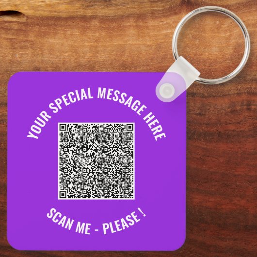 Gepersonaliseerd Uw QR-code Aangepaste tekst sleut Sleutelhanger (Achterkant)