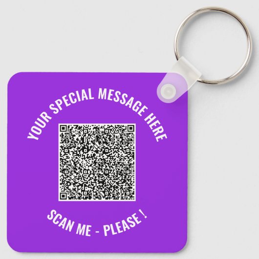 Gepersonaliseerd Uw QR-code Aangepaste tekst sleut Sleutelhanger (Achterkant)
