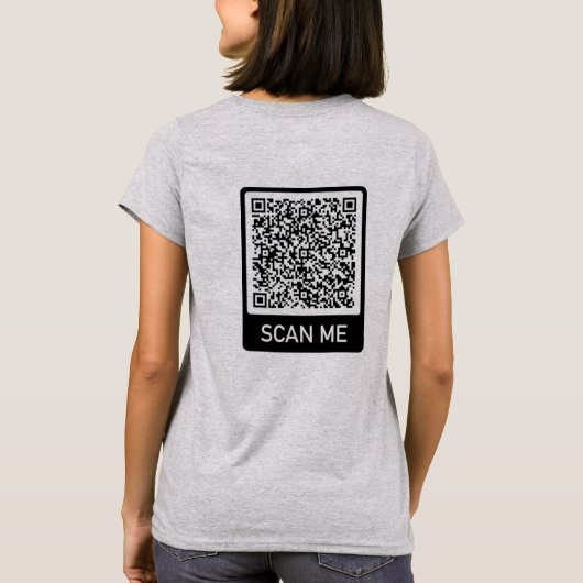 Gepersonaliseerd Uw QR Code Scan Info Grappig T-sh T-shirt (Achterkant)