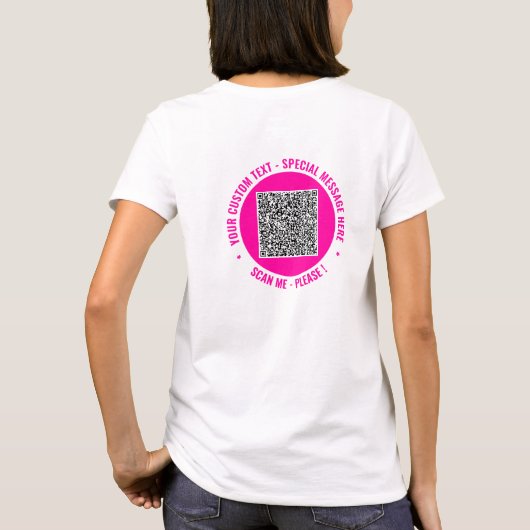 Gepersonaliseerd uw QR Code T-shirt met aangepaste (Achterkant)