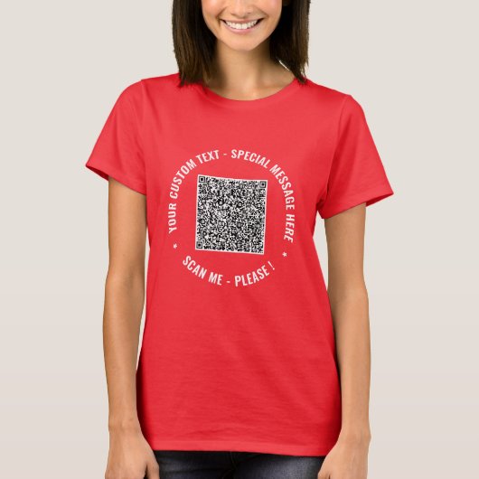Gepersonaliseerd uw QR Code T-shirt met aangepaste (Voorkant)