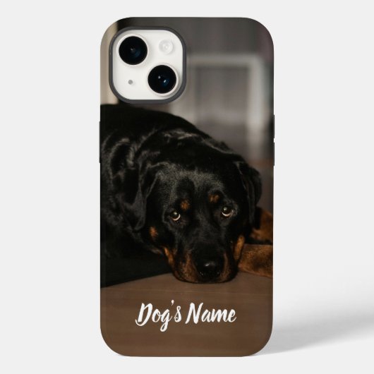 Gepersonaliseerd uw Rottweiler Dog Foto & Naam Case-Mate iPhone Case (Achterkant)