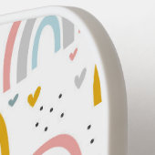 Gepersonaliseerd uw schattige regenboog pickleball paddle (Links Detail)