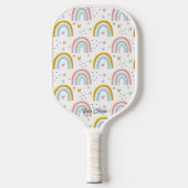Gepersonaliseerd uw schattige regenboog pickleball paddle (Voorkant)
